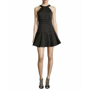 Parker Brady Halter Fit & Flare Dress Cut Out Detail Black S